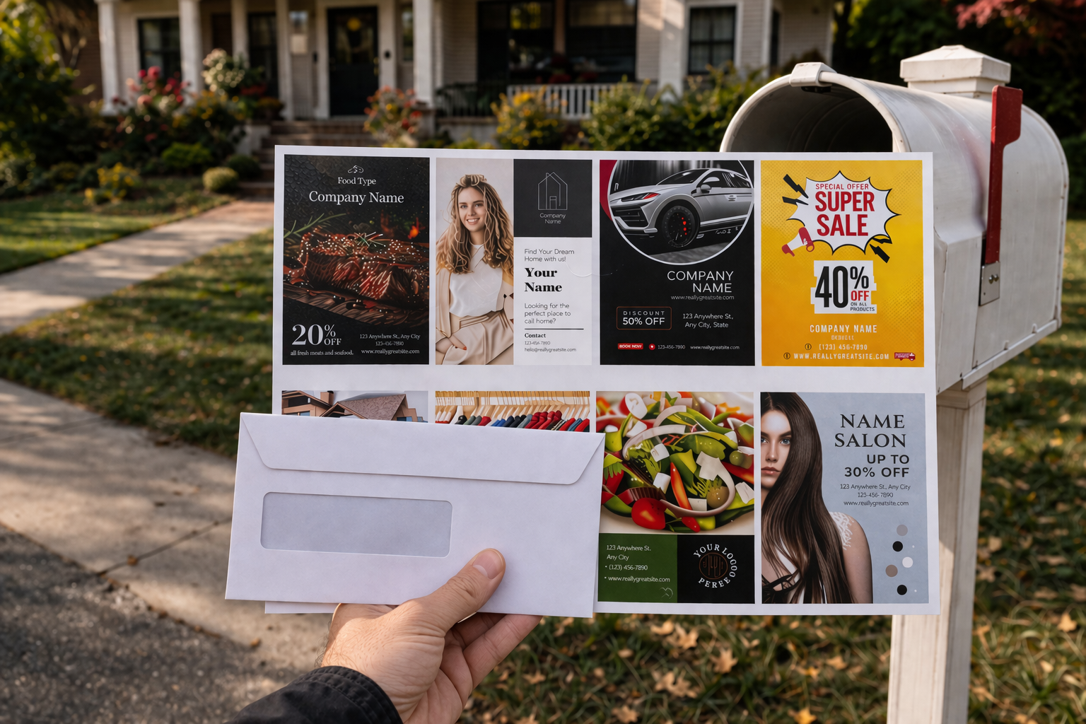 Postcard inside a mailbox